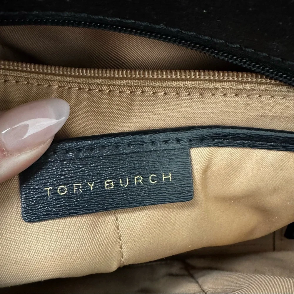 Tory Burch Parker Tote Black Saffiano Leather Structured